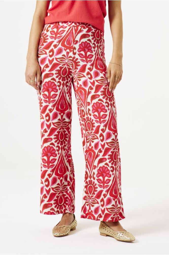 BROEK MET PRINT E50312 3979 RUBY RED